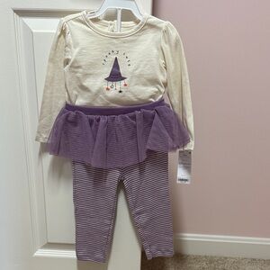 Carter's Cream and Purple Witch Tutu One Piece